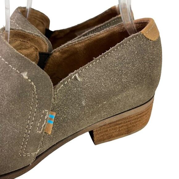 Toms Shaye Suede Slip On Block Low Heel Loafers Casual Real Leather Shoes 6.5 - Picture 9 of 16